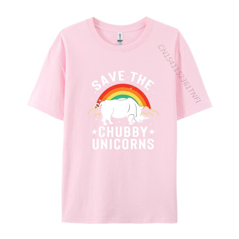 Save The Chubby Unicorns Rhino Rainbow TShirt Party Fitness Tight T Shirt Prevailing White Graphic Tee