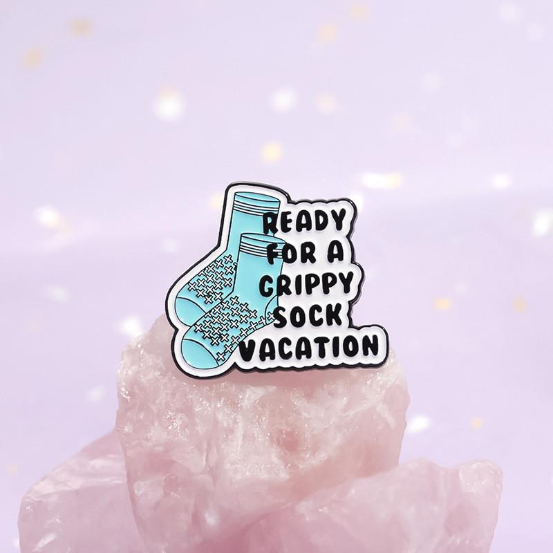 Playful Metal Badge Brooch In Fun Cartoon Sock Design Ideal For Summer Fashion Accessories