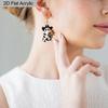2D Flat Halloween Earrings Leopard Ghost Sunflower Pattern Acrylic Dangle Earrings Halloween Theme Party Women Girls Jewelry Gift