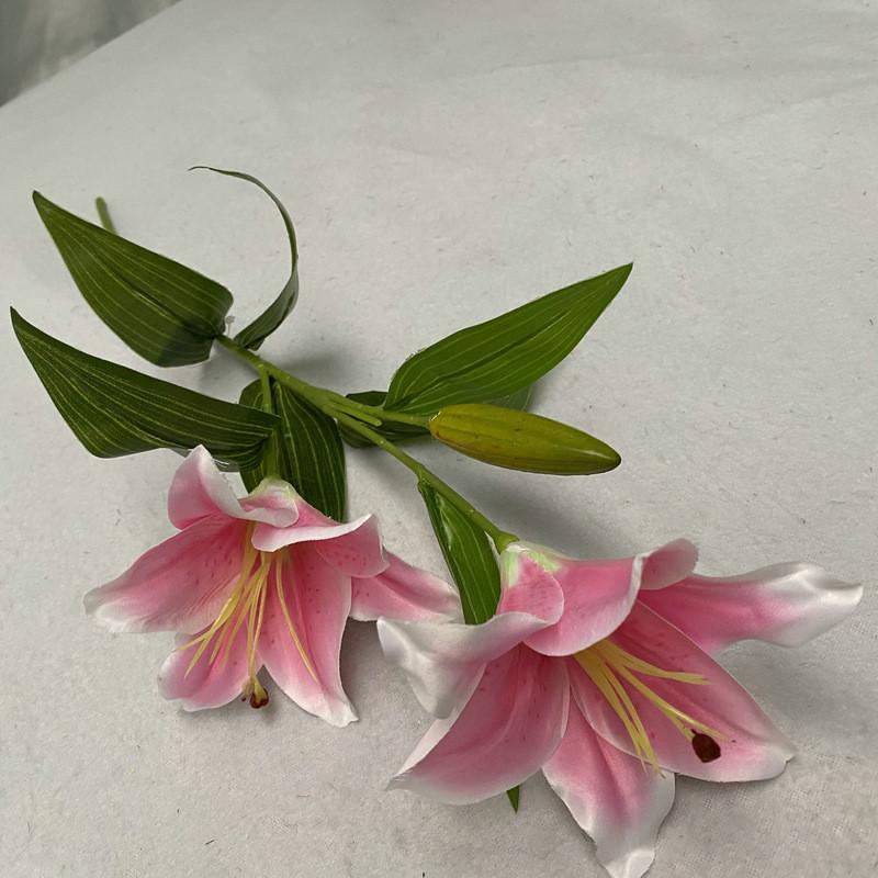 Cloth Realistic 3d Artificial Lilies Fake Flowers For Wedding Decor Home Props
