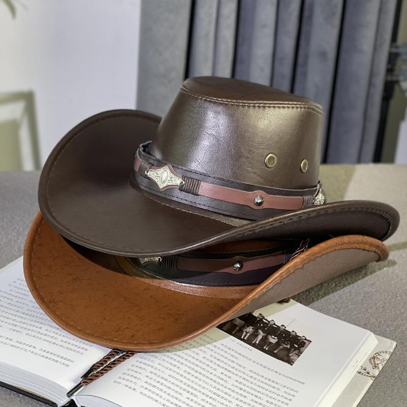 Men's and women's spring and autumn outdoor sunscreen visor hat travel knight hat western cowboy hat big edge Tibetan jazz hat