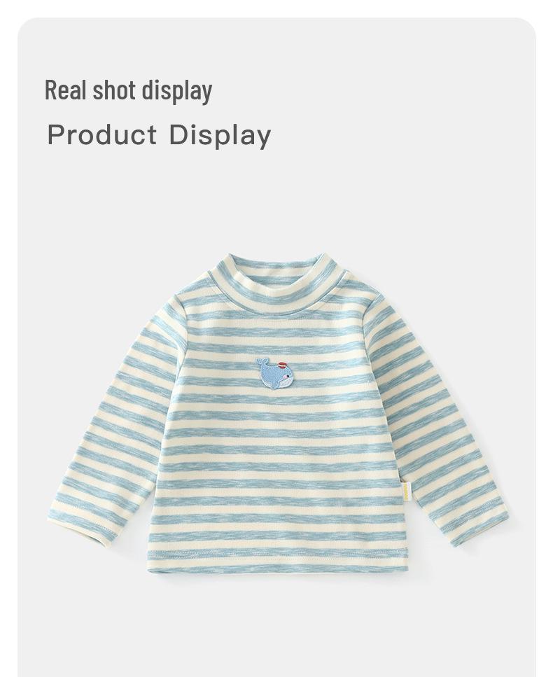 DUUDUU Striped Long Sleeve T-Shirt for Baby Boys & Girls - 2025 Korean Style Base Layer