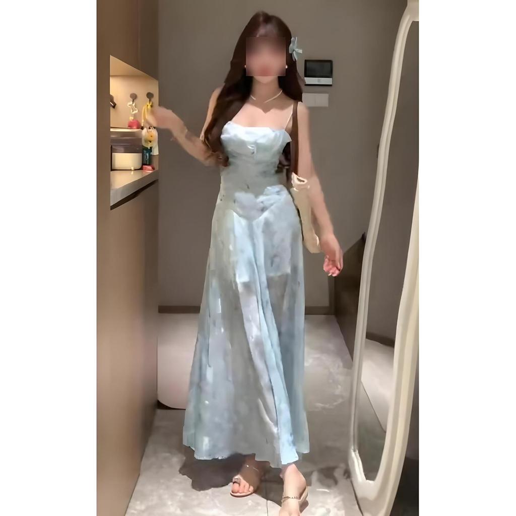 Sweet Sakura Weaving Flower Plume Floral Princess Cake Dress Waist Tucked Dress Dress Female Summer