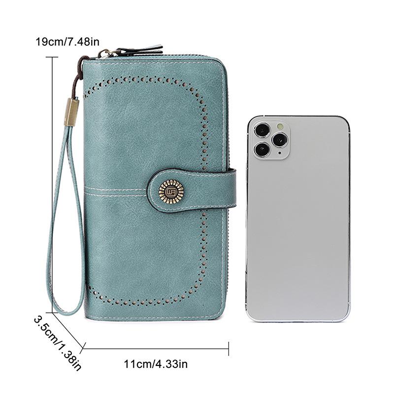 New Anti-theft Brush Women's Wallet Long Zipper Wallet Large Capacity Clutch Bag