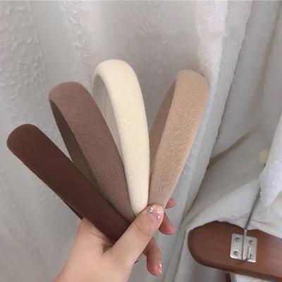 Padded Headbands Women Thick Velvet Hair Hoop Girls  Sponge Hairband