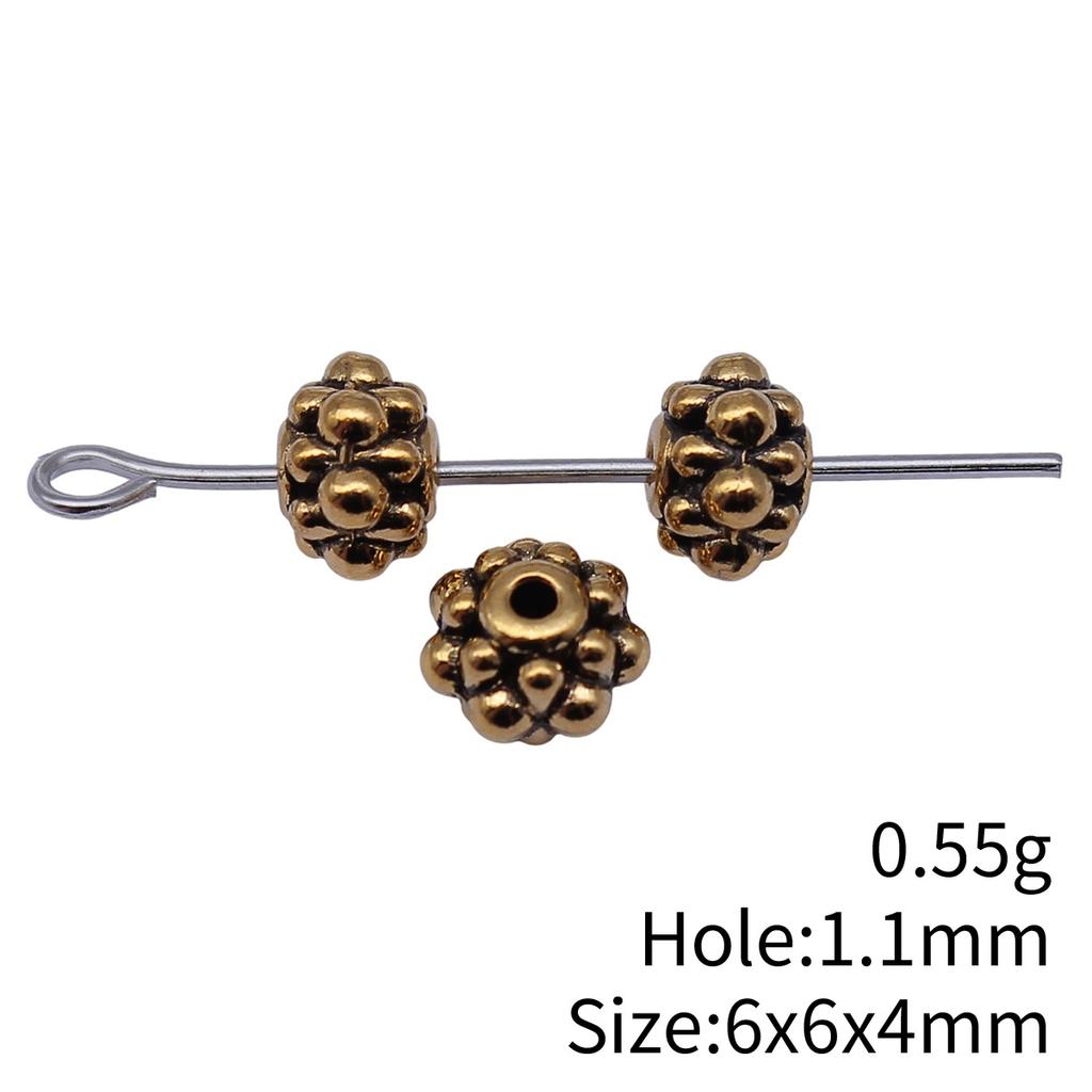 Small Hole Alloy Spacer Beads Multi Pattern Antique Metal Loose Beads For DIY Jewelry Bracelet Making For