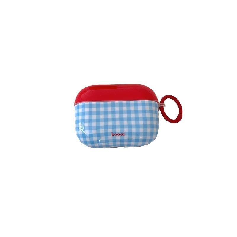 Red and Blue Plaid for AirPodsPro1 Apple Bluetooth Headset Cover 1/1/1 Generation 1011 Protective Case Creative