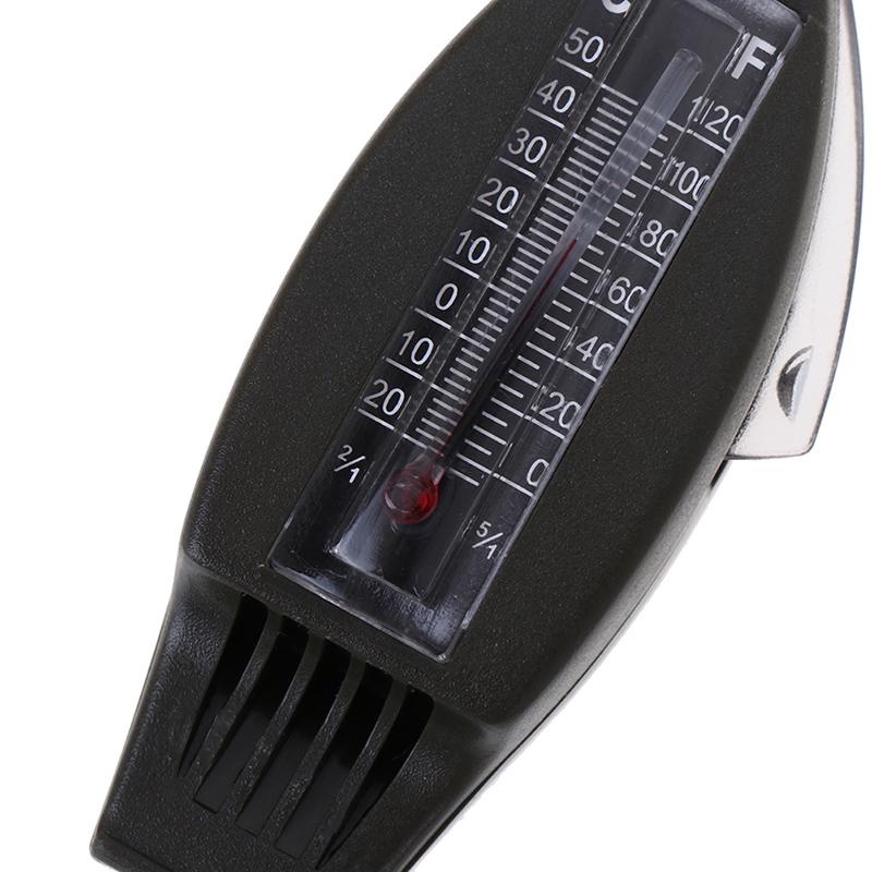 Sifflet de survie extérieur 4 en 1 Boussole Loupe Thermomètre & Porte-clés Edc