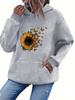 2025 Autumn/Winter Women's Sunflower and Butterfly Pattern Hoodie Casual Street Style Pullover Graphic Women Clothing Fashion