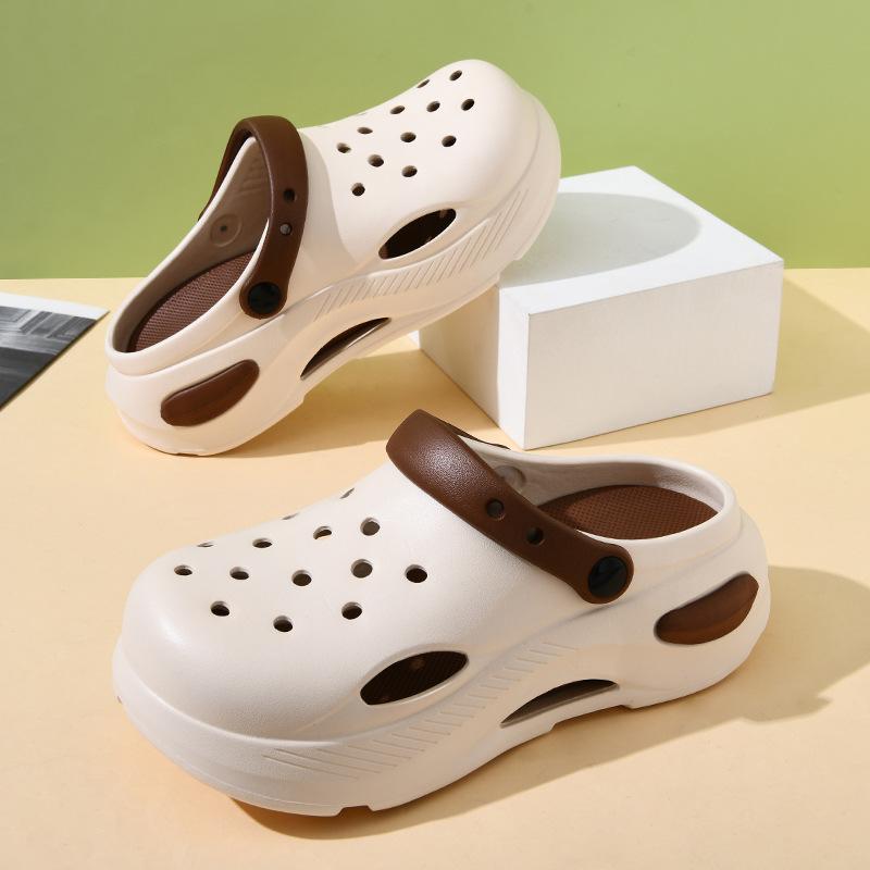 Summer new women's hole shoes non-slip round head wear-resistant fashion solid color leisure outdoor beach