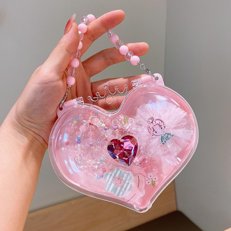 Cartoon Princess Jewelry Set: Necklace, Hair Clip & Ring for Little Girls - Perfect Birthday Gift