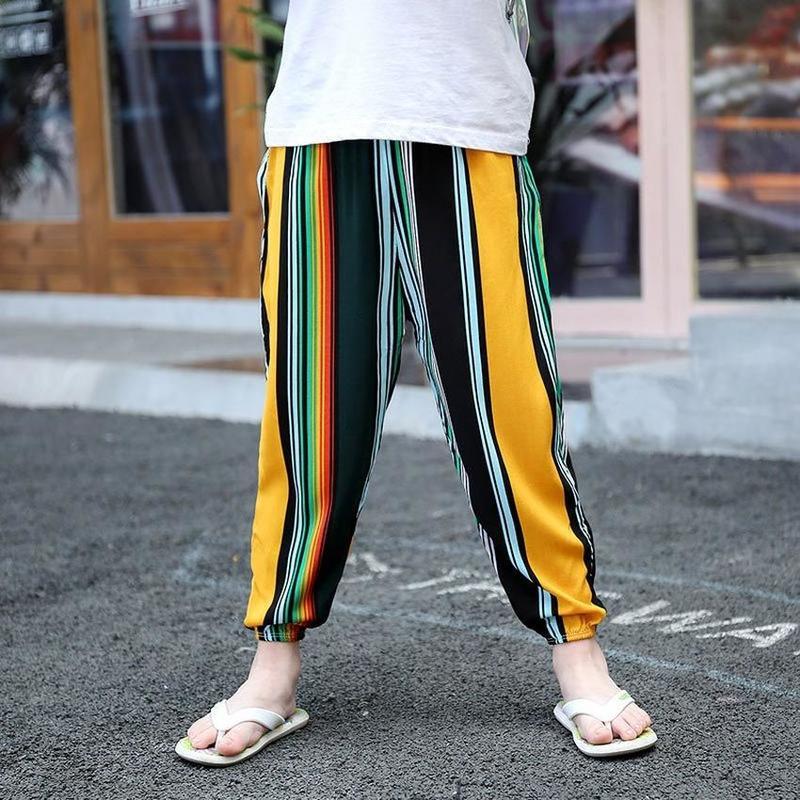 Dětské kalhoty MAITA Jarní Boho Potištěný Vysoký pas Ležérní Lucerna Kalhoty Joggers Dětské fitness tepláky