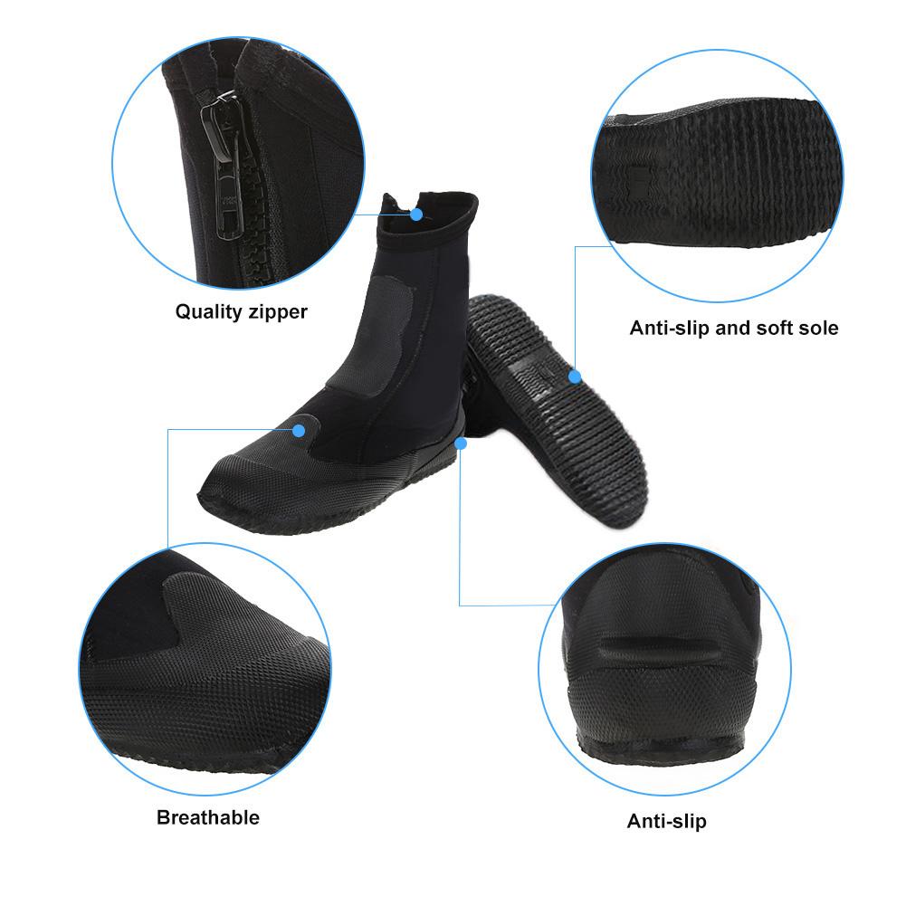 KEEP DIVING 1 Pair 5mm Neoprene Scuba Diving Snorkeling Long Boots Water Shoes(2XL)