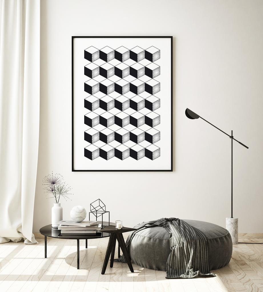 Black and White Pattern Poster
