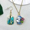 French Retro Enamel Flower Pendant: Light Luxury DIY Necklace & Hair Accessory