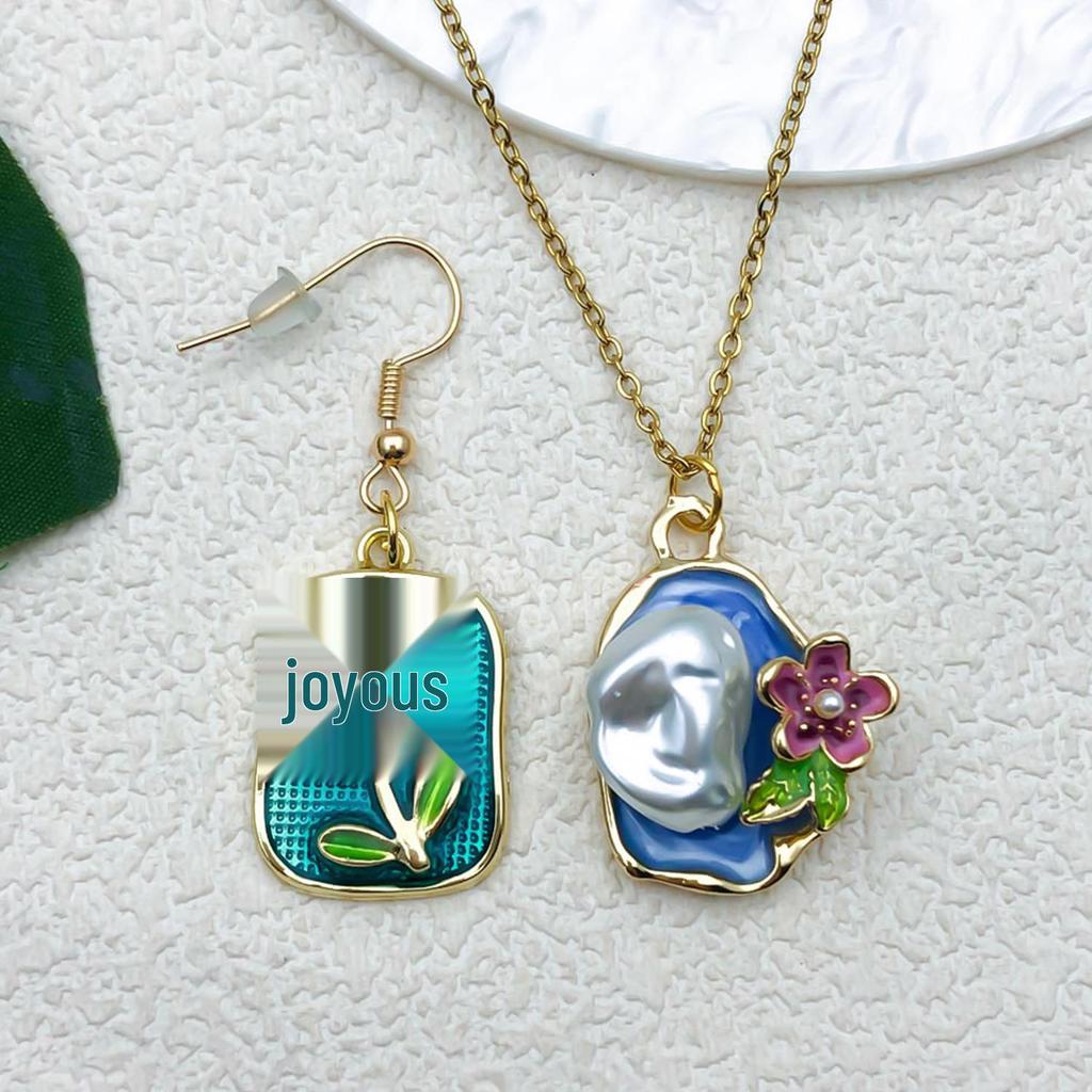 French Retro Enamel Flower Pendant: Light Luxury DIY Necklace & Hair Accessory
