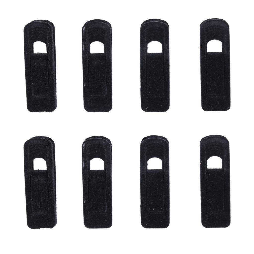 10KS Flokované klipy na ramínka Protiskluzový sametový A klip na kalhoty Sukni Business oblek Ponožky(Černá )