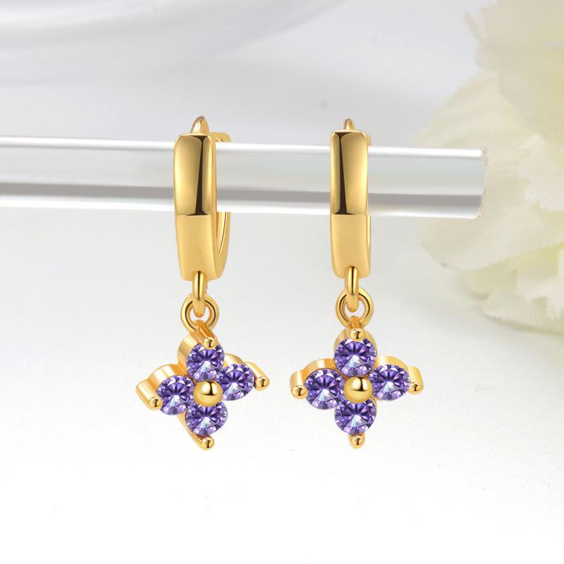 Trendy Geometric Floral Zircon Ear Cuffs Multi Cubic Zirconia Elegant Earrings For Women Fashion Jewelry