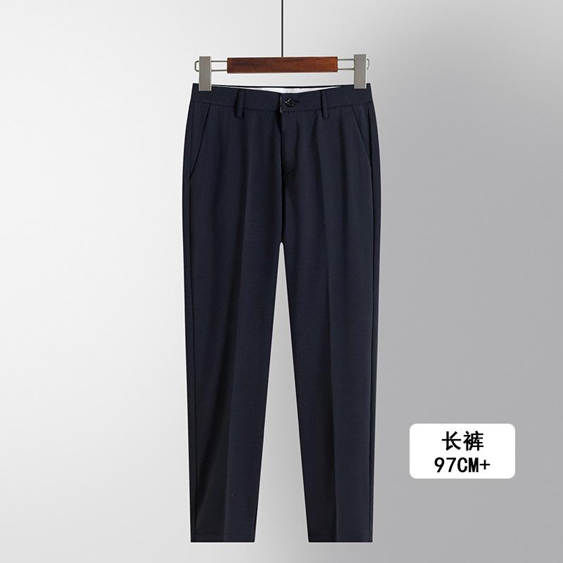 

Men s straight-leg small trousers spring and autumn new men s casual drape versatile blue casual pants 42