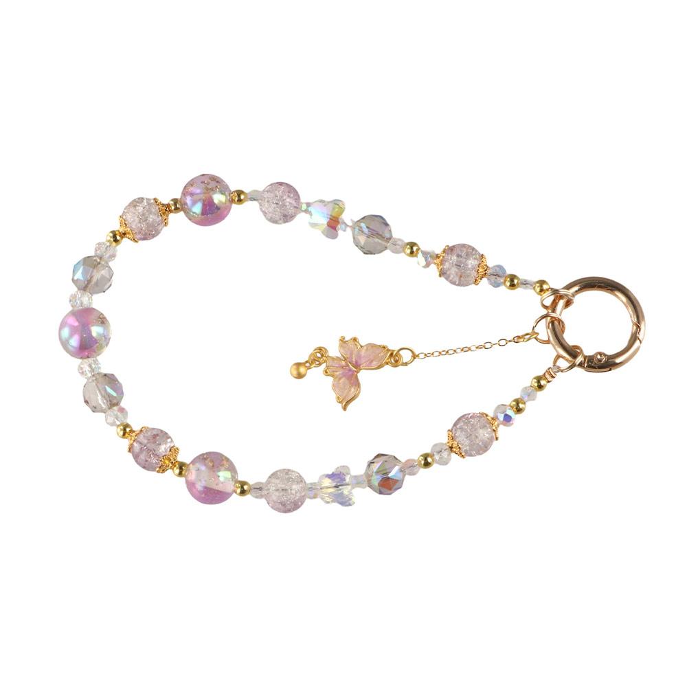 Acrylic Y2K Phone Charm Strap Bowknot Love Heart Beaded Chain Butterfly Phone Chain  Jewelry Gift