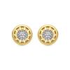 Earrings - LUXENTER - Guhux - 18k Yellow Gold Finish - White Zirconia - 11.3 Mm