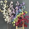 2 Forks Artificial Cherry Blossoms Silk Artificial Faux Plants  Wedding Decoration