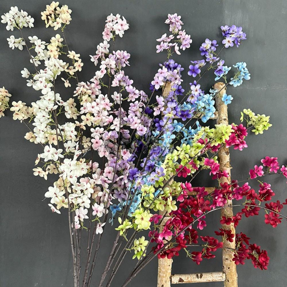 2 Forks Artificial Cherry Blossoms Silk Artificial Faux Plants Wedding Decoration