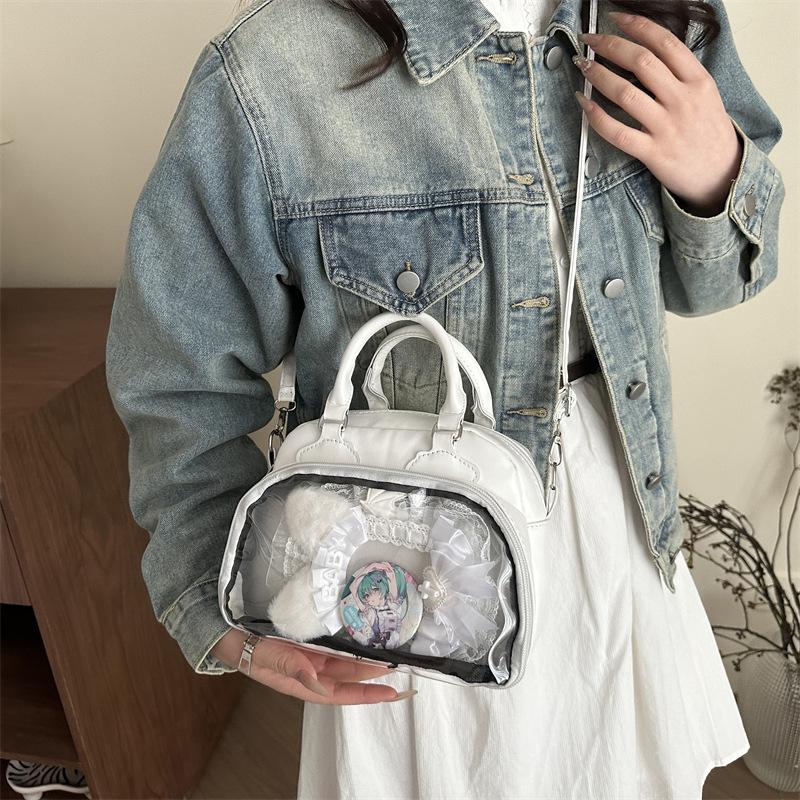 2025 Neue Transparente Joker Handtasche Große Kapazität Wasserdicht Tägliche Pendler Umhängetasche Japanisch Niedlich Zweidimensionale Messenger Bag