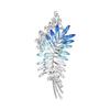 Marquise Stone Brooch Pin with Leaf Shape, Silver-Tone Branch Setting and 8 Cm Size for Lapel, Coat or Dress Accent