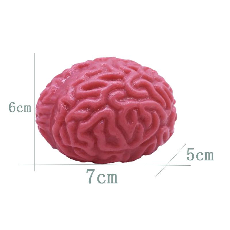 TPR Rubber Brain Stress Ball - Halloween Prank & Novelty Toy