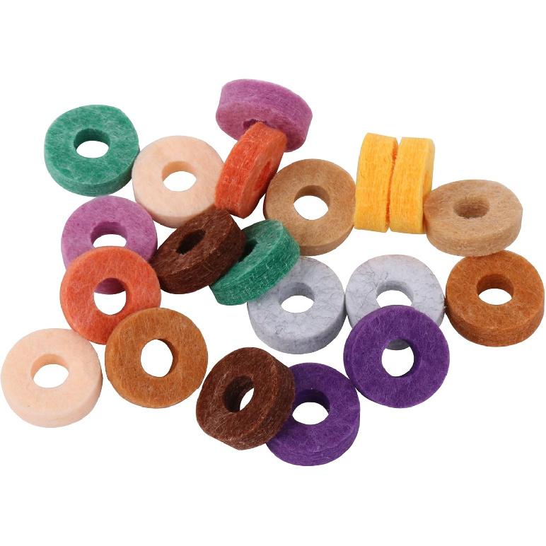 Sevender 20pcs Multicolor 2.5cm Drum Cymbal Felts Non-Slip Felt Cotton Pad Cymbal Replacement Accessories
