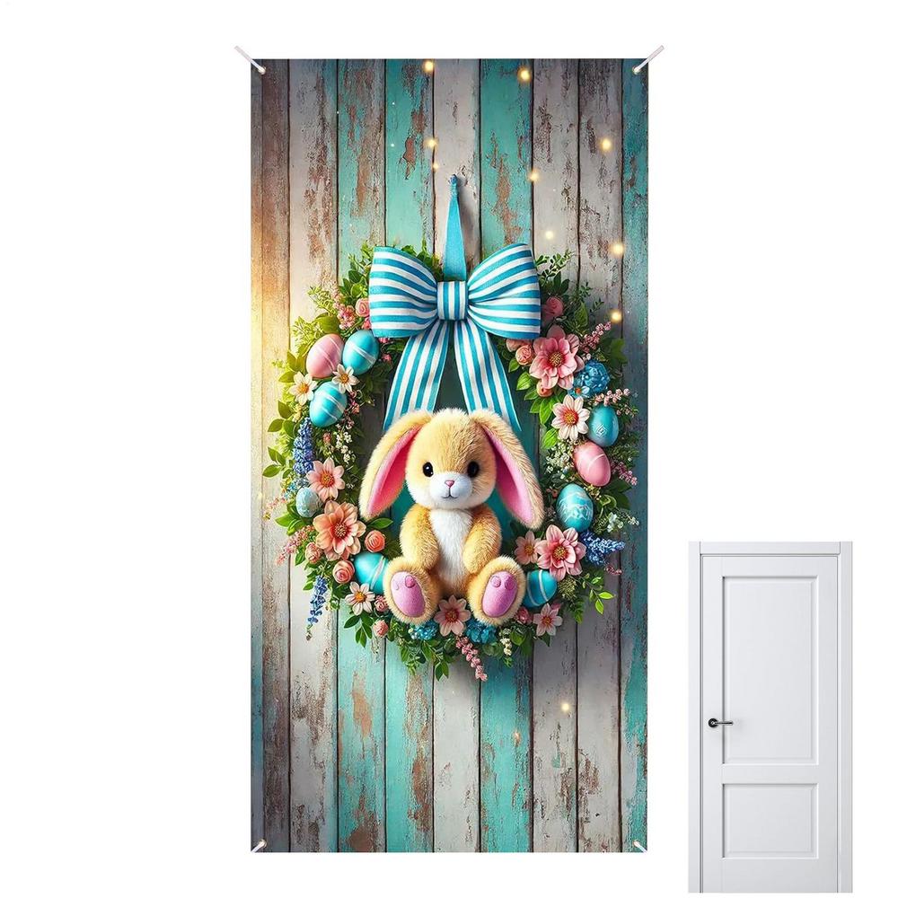 

Easter Door Decorations 90x180cm Waterproof Cute Bunny Cute Bunny Door Cover Home Decor For Office Classroom Farmhouse Porch