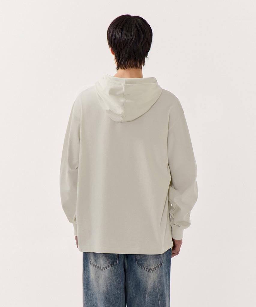 Hooded Long Sleeve T-Shirt [Dusty Cream]