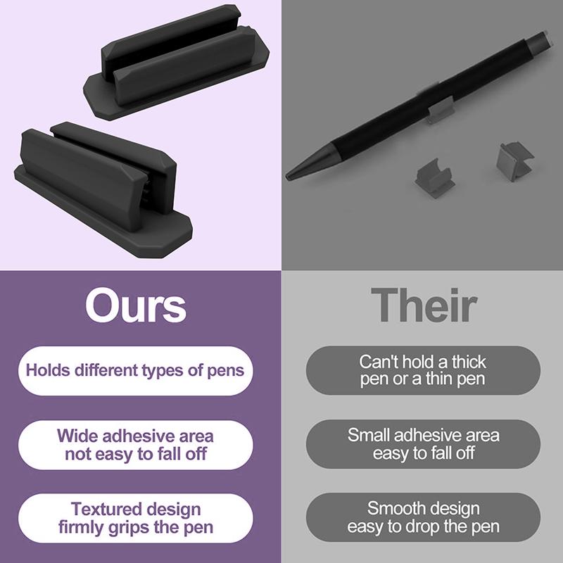 Kendinden Yapışkanlı Silikon Kalem Klipsi Duvara Monte Kalem Klipsi Masaüstü işaretleyici kalem Tükenmez Kalem Depolama Tutucu Ev Ofis Organizatör
