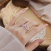 New S925 sterling silver citrine ring women's texture hollow design niche light luxury natural stone jewelry
