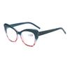 New fashionable women's reading glasses color bag flower high definition retro anti-blue cat eye reading glasses