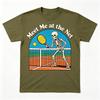 Meet Me at the Net Skeleton Pickleball TShirt Funny Sport Racket Graphic Tee Casual Short Sleeve Shirt Streetwear Player Lover