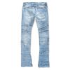 DRIPX New Stacked Jeans Men Patchworks Spliced Denim Ripped Wash Frayed Pants Male's Streetwear Men‘s Tassel Motorcycle Jeans