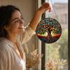Acrylic Hanging Ornament - Tree of Life Design, Colorful Stained Glass Decoration for Window, Home, Garden, Indoor Outdoor Use