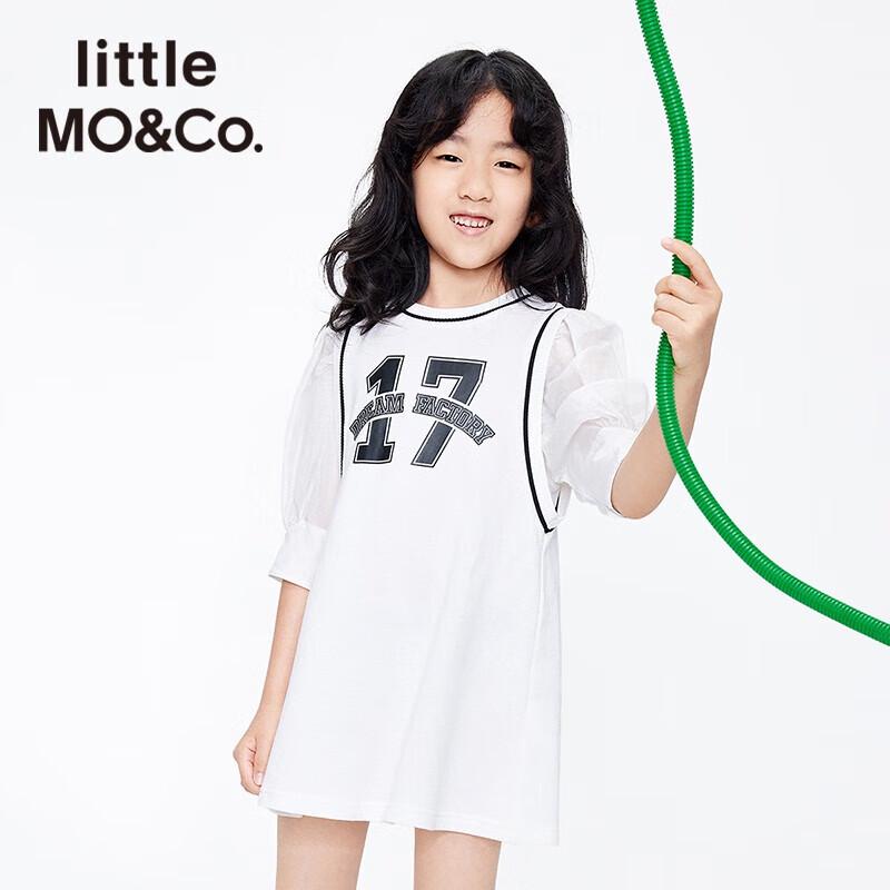 Little MO&Co. Girls  Fake Two-Piece Short Sleeve Dress 100