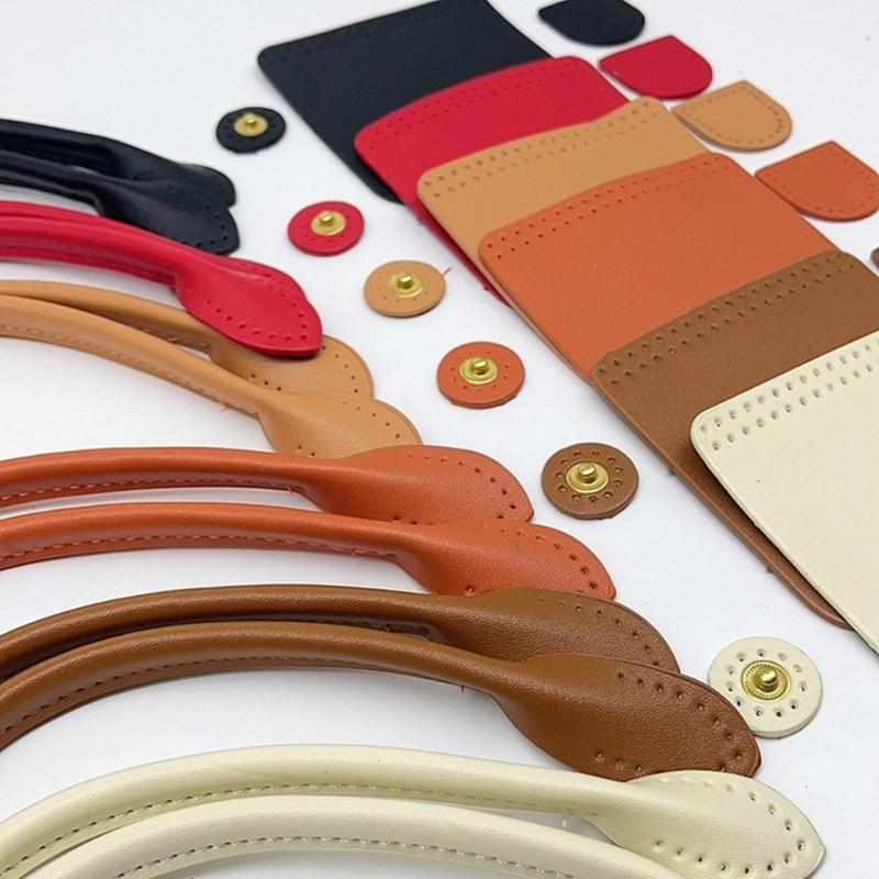 DIY PU-Leder-Taschen-Strickset Leder-Tasche Schultergurt/Taschen-Schnappverschluss/Klappenabdeckung für Häkel-Handtasche Umhängetasche