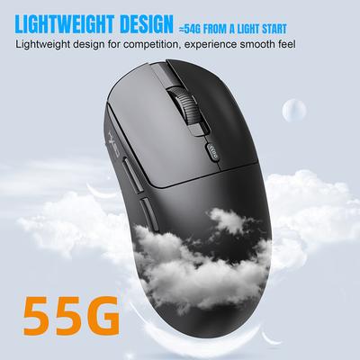 HXSJ T68 Kablosuz 2.4G BT5.1 Kablolu Üç Modlu Şarj Edilebilir Oyun Faresi 12000 DPI Ayarlanabilir E-spor