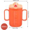Alasum Adult Sippy Cup Independence 2-Handle 300ML Plastic Mug Drinking Cup with Straw Lid Handicap Cups for Limited Mobility Handicapped Accessories