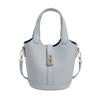 This Year's Popular Fashion Korean Version of Simple Solid Color Portable Bucket Bag Women's Casual Versatile Commuter Messenger Child and Mother Bag