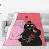 Custom Funny Cartoon Barbapapa Wallpaper Blankets Warm Flannel Throw Blanket For Sofa Office Bedspreads