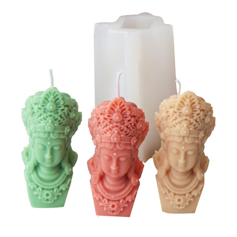 Buddhas Statue Silicone Candle Mould for Handmade Soap Gypsum Resin Aromatherapy Scented Candle Mould Desktop Decorations