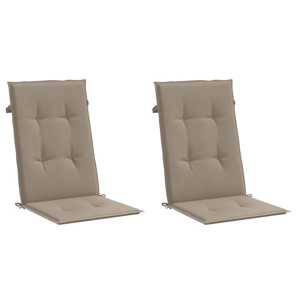 Garden Chair Cushions for High Back Chairs 2 Pcs Taupe 120 X 50 X 3 Cm Fabric