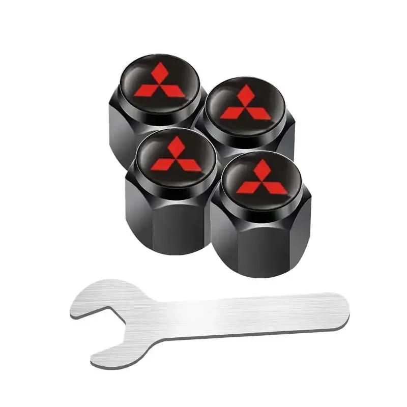 Alloy Car Wheel Tyre Tire Valve Stem Caps with Wrench For Mitsubishi Ralliart ASX Lancer Pajero Outlander Galant Mirage Colt