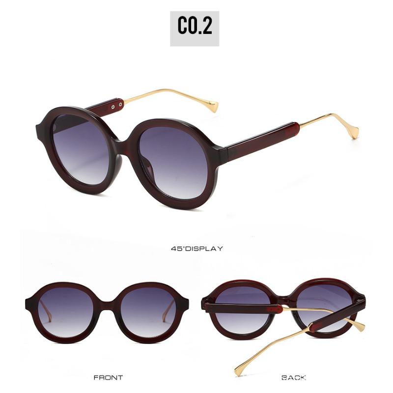 Fashion Women Round Frame Sunglasses New Luxury Brand Designer Sun Glasses Retro Trendy Shades UV400 Anti Blue-ray Glasses