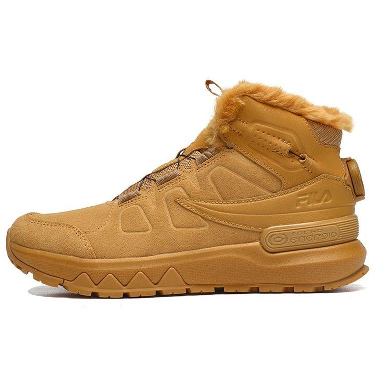 Fila Outdoor Professional Fleece Fabric Mid-Top Casual Running Shoes Women Sneakers Honey-Yellow A12W142210FHS